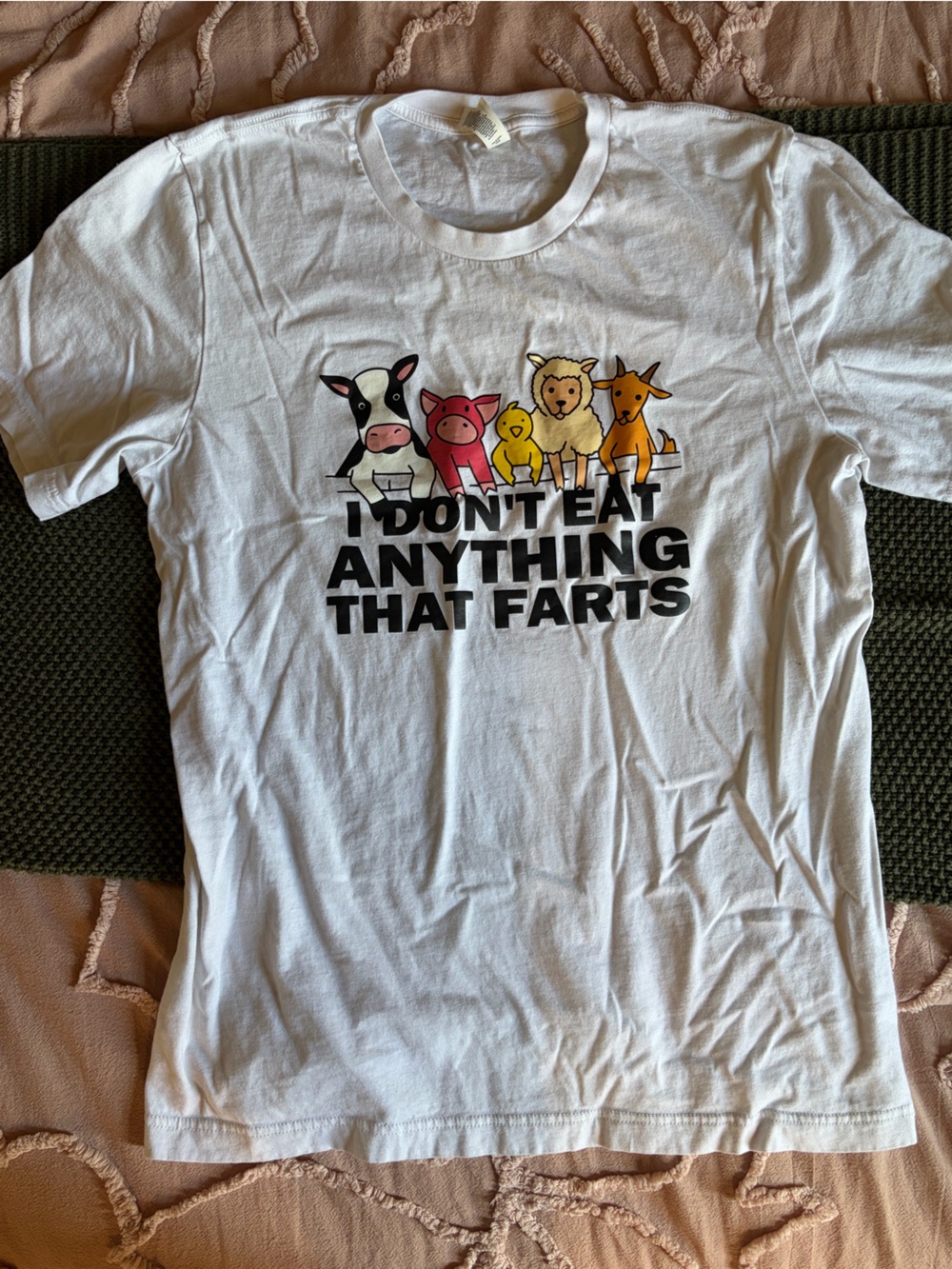 Bella Canvas White Tee with Colorful Farm Animal Graphic